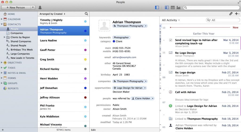 contact management software for mac